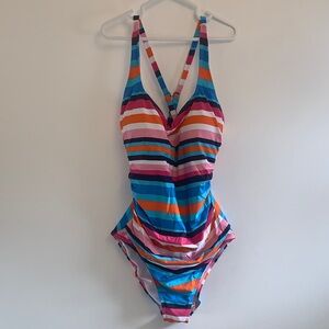 Nautica Colorful Striped Swimsuit